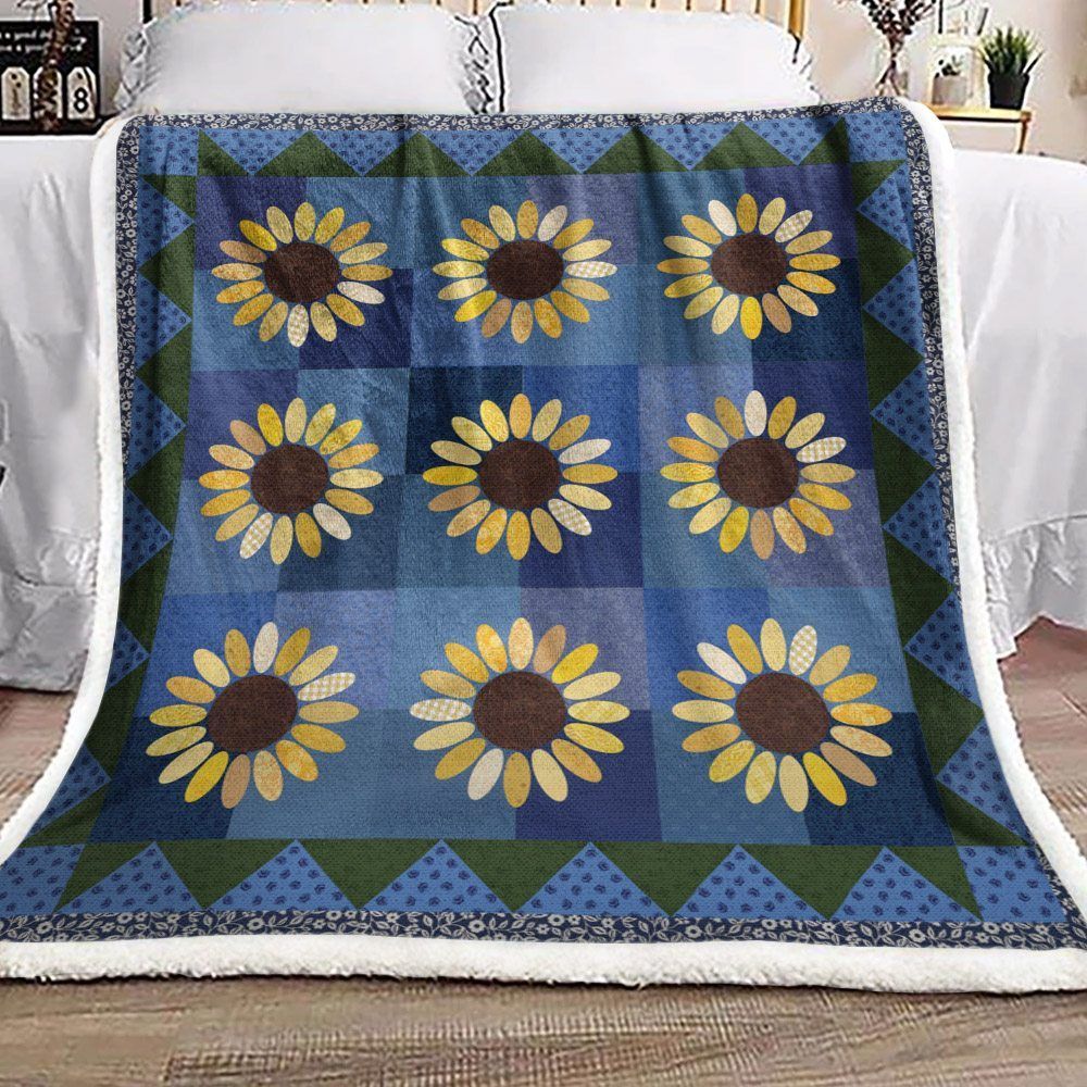 Sunflower Sherpa Fleece Blanket
