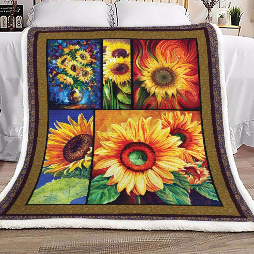 Sunflower Sherpa Fleece Blanket