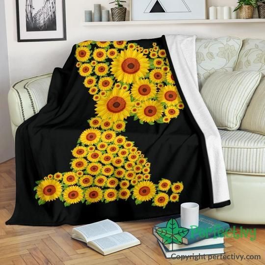 Sunflower Dog Sherpa Fleece Blanket