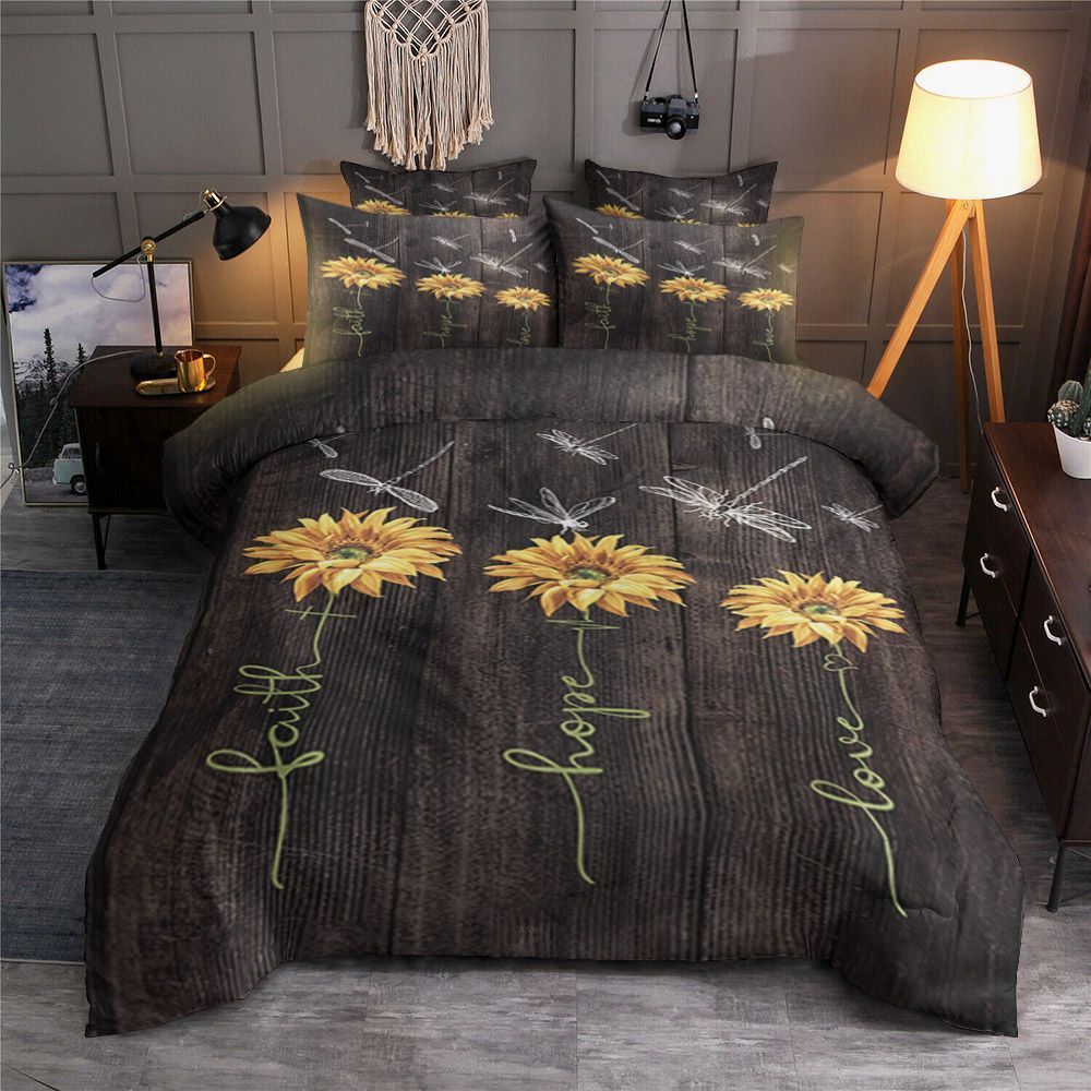 Sunflower Dragonfly Bedding Set
