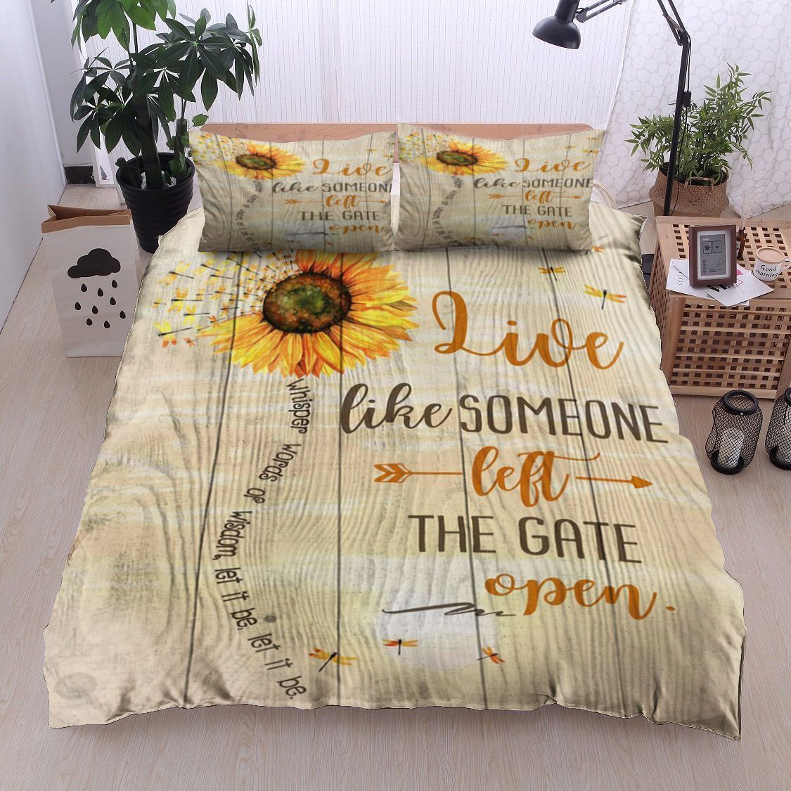 Sunflower Dragonfly Bedding Set