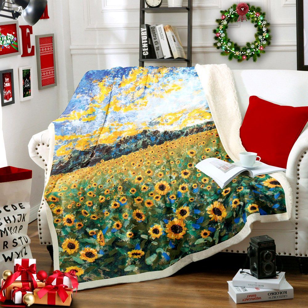 Sunflower Sherpa Fleece Blanket