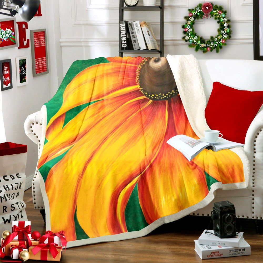 Sunflower Sherpa Fleece Blanket
