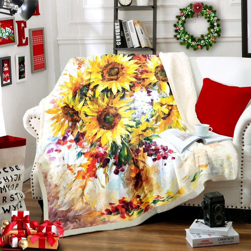 Sunflower Sherpa Fleece Blanket