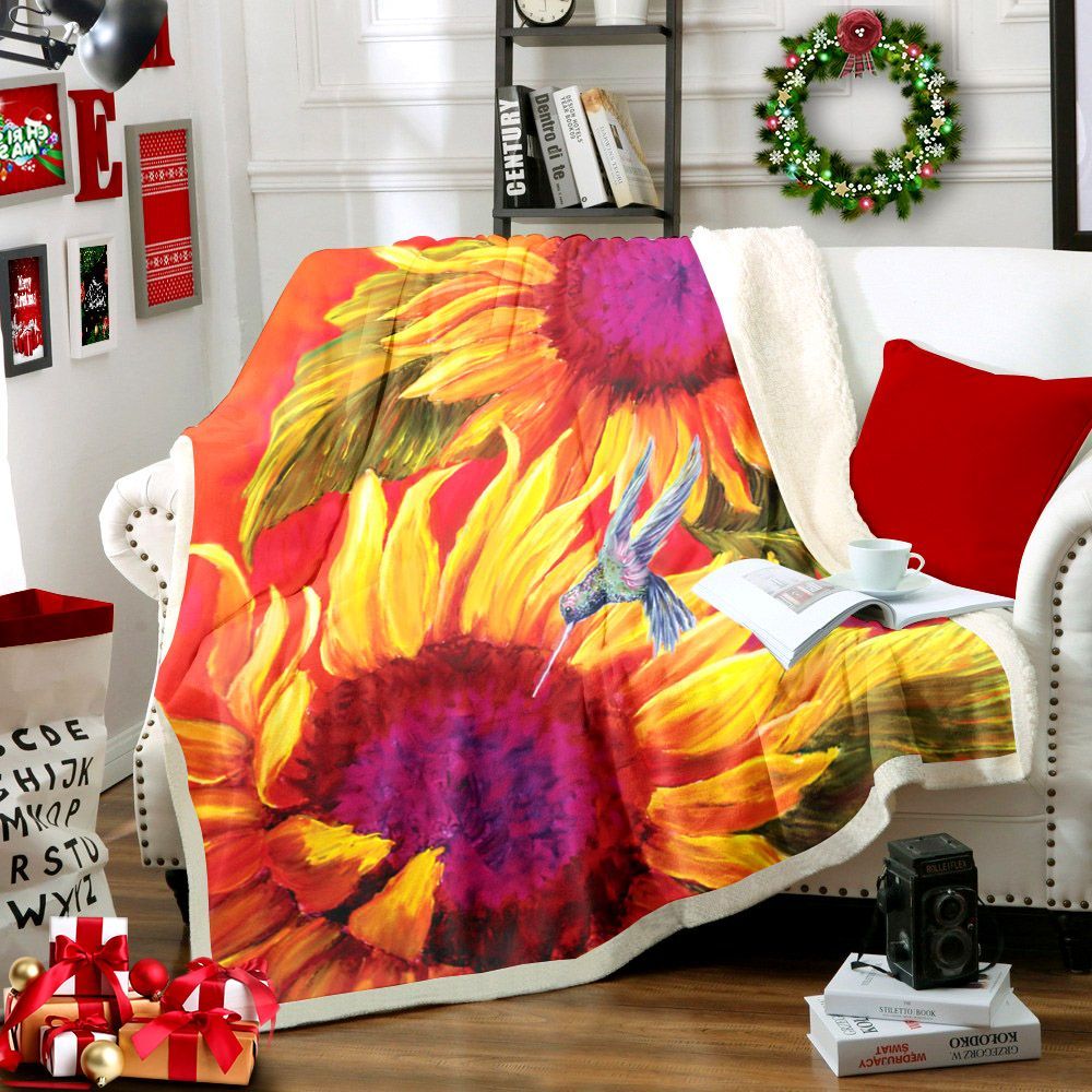 Sunflower Sherpa Fleece Blanket