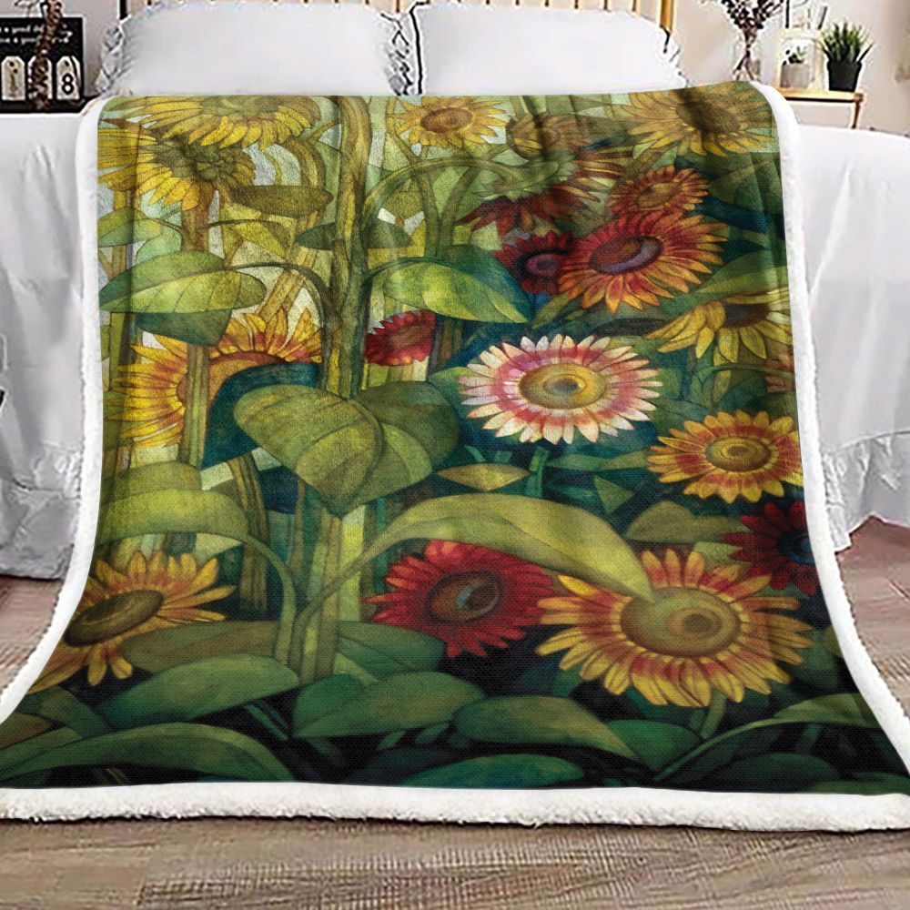 Sunflower Sherpa Fleece Blanket