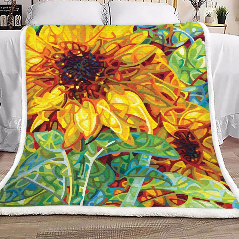 Sunflower Sherpa Fleece Blanket