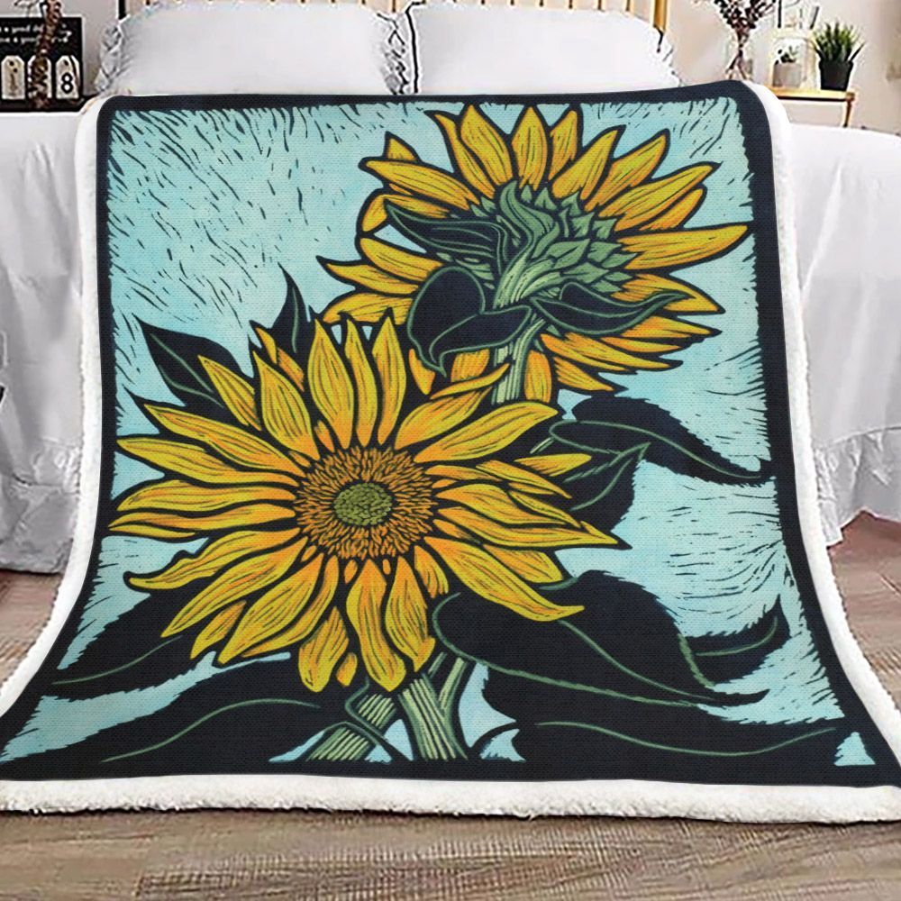 Sunflower Sherpa Fleece Blanket