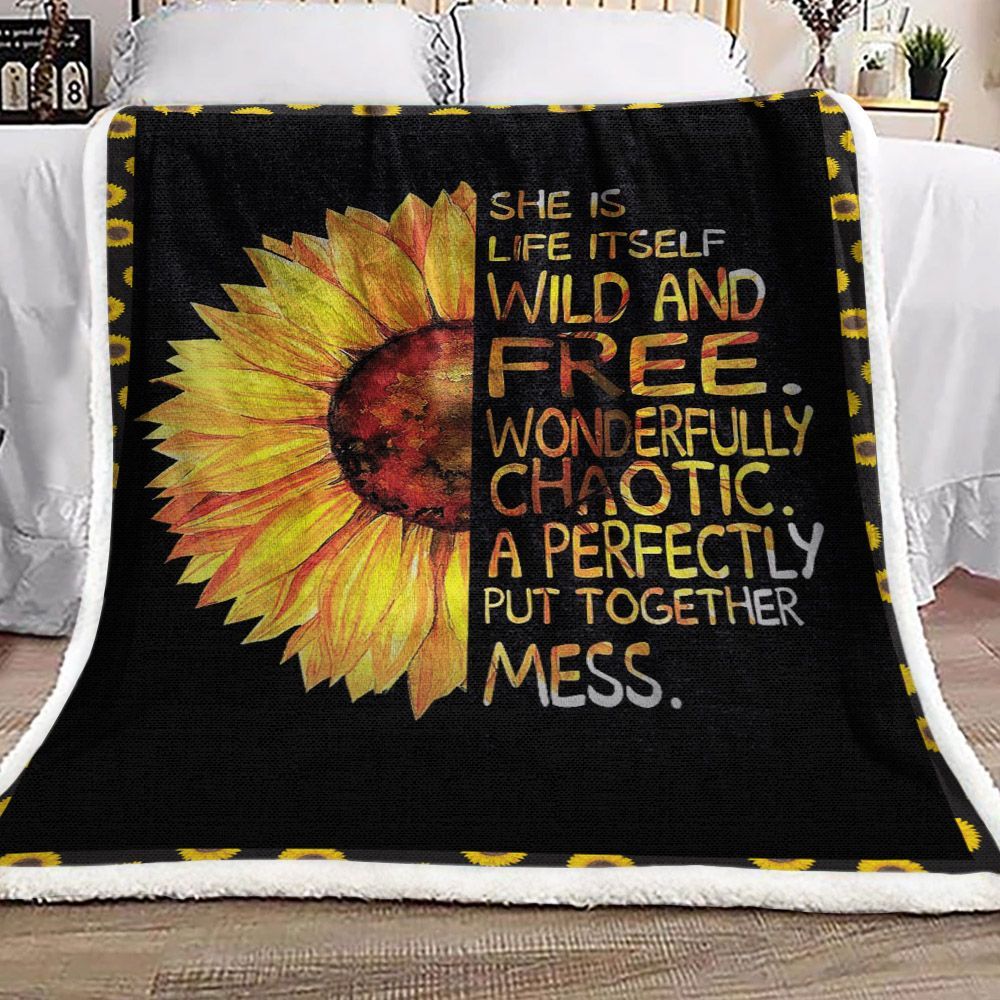 Sunflower Sherpa Fleece Blanket