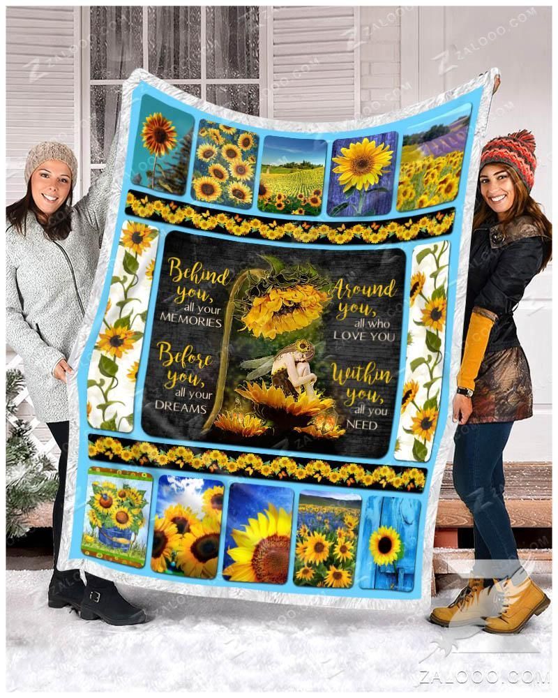 Sunflower Fairy Sherpa Fleece Blanket