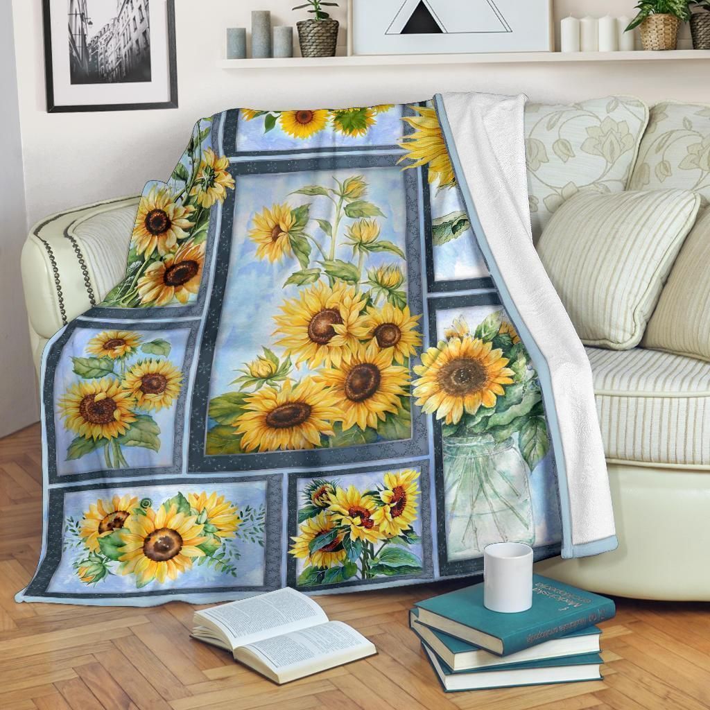 Sunflower Fleece Blanket Gift For Plant And Flower Lovers