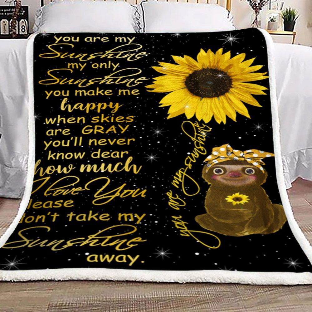 Sunflower Folivora You Are My Sunshine Sherpa Fleece Blanket