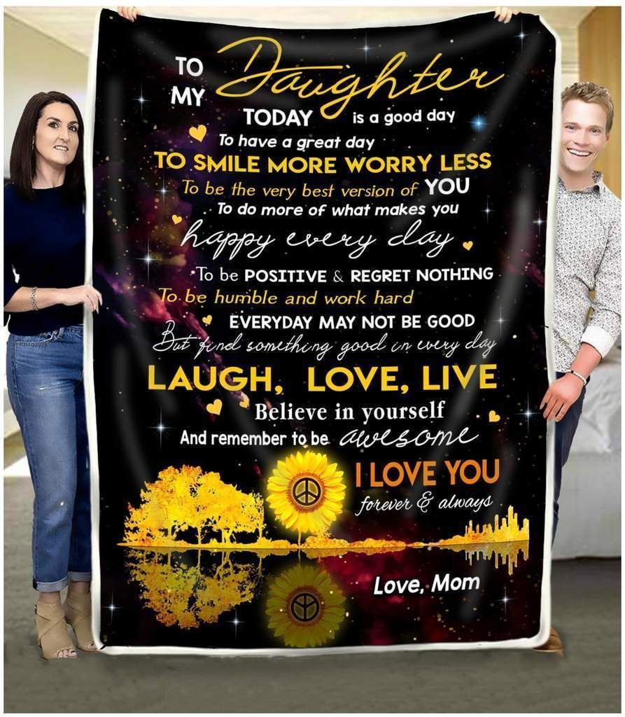 Sunflower For Mom I Love Mummy Sherpa Fleece Blanket