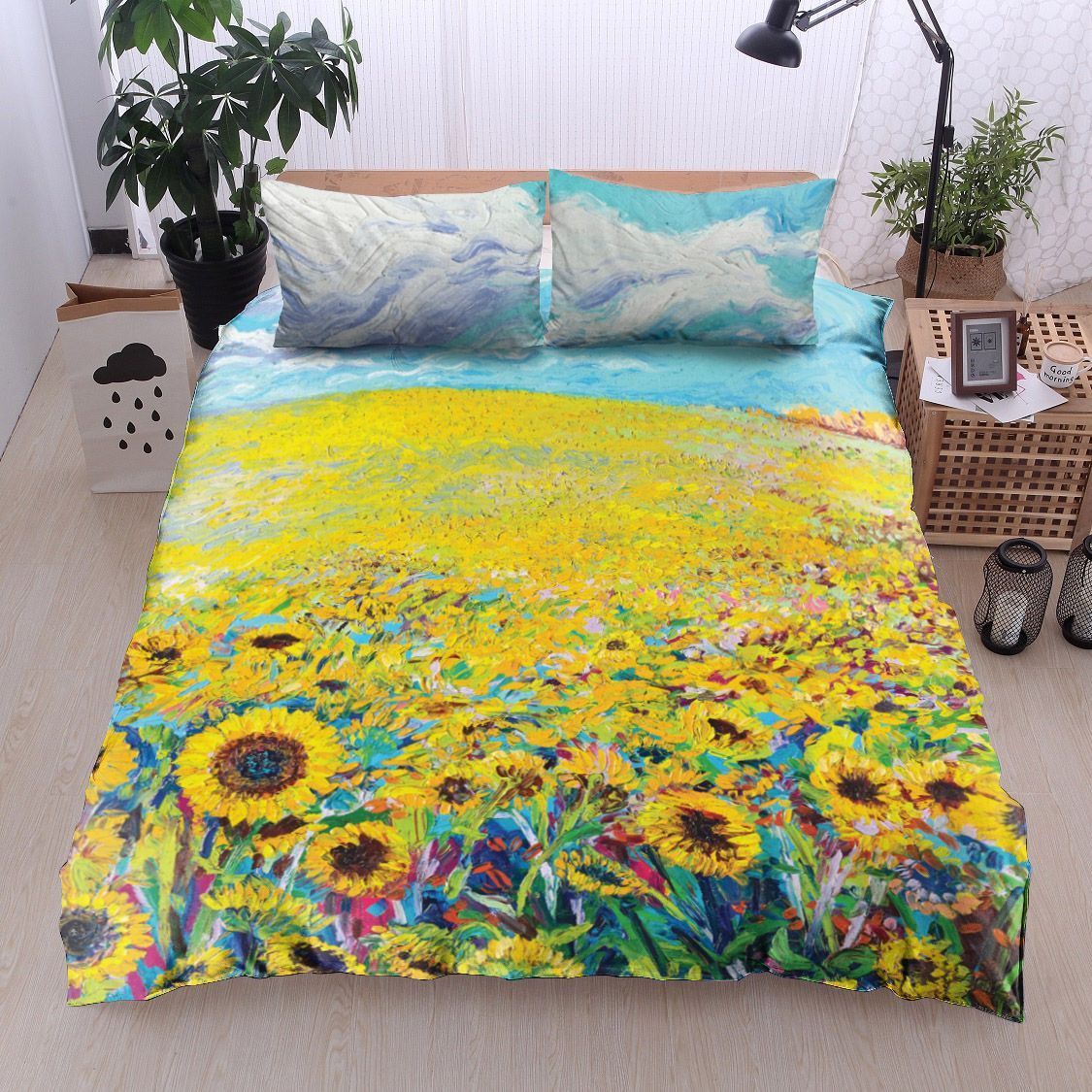 Sunflower Garden And Sky  Bedding Set