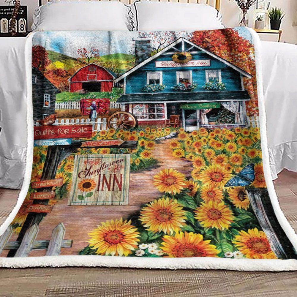 Sunflower Garden Sherpa Fleece Blanket