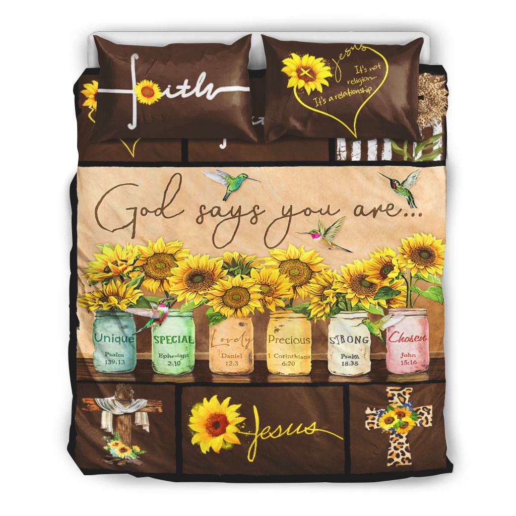 Sunflower God Says You Are Bedding Set