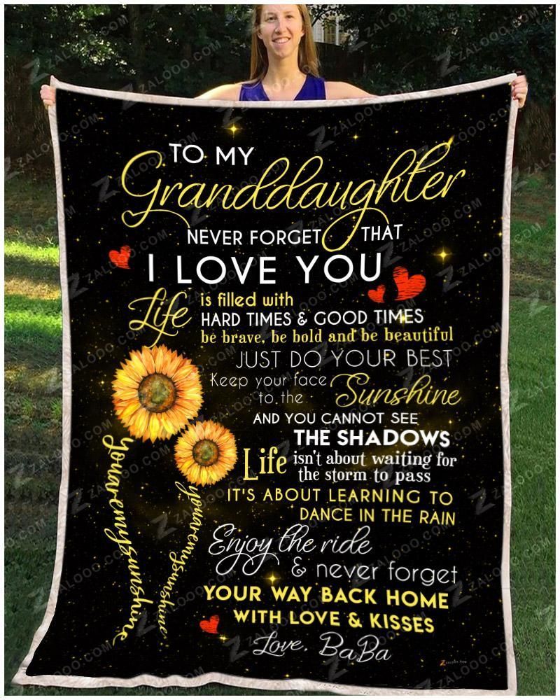Sunflower Granddaughter Baba You Are My Sunshine Sherpa Fleece Blanket