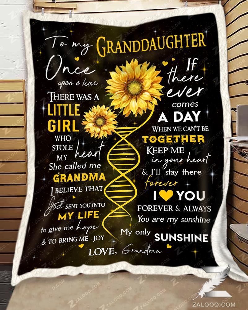 Sunflower Granddaughter Grandma There Was A Little Girl Who Stole My Heart Sherpa Fleece Blanket