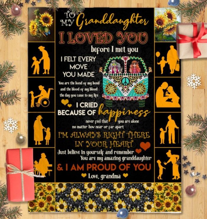 Sunflower Grandma To Granddaughter Sherpa Fleece Blanket