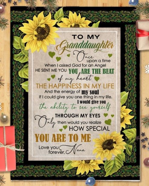 Sunflower Grandma To Granddaughter Sherpa Fleece Blanket