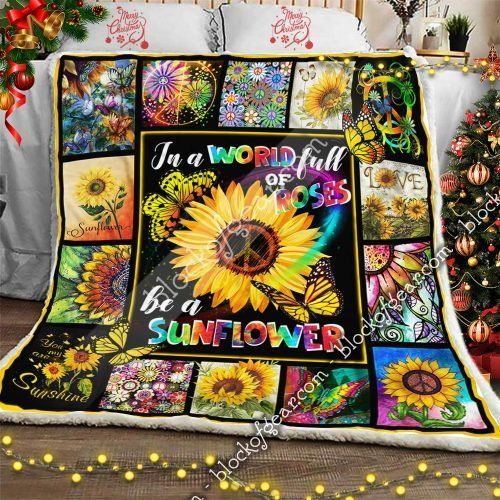 Sunflower Hippie Sherpa Fleece Blanket