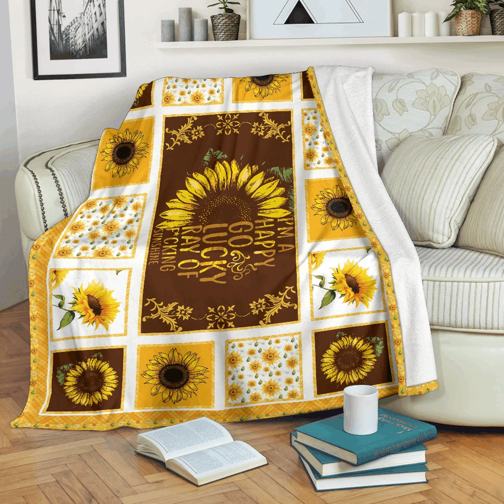 Sunflower Hippie Sherpa Fleece Blanket