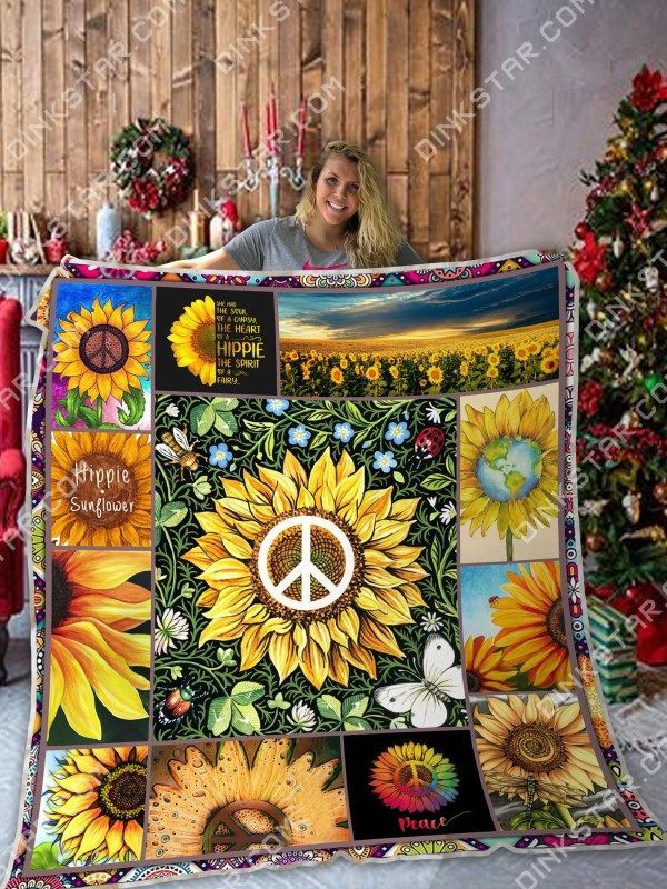 Sunflower Hippie Sherpa Fleece Blanket