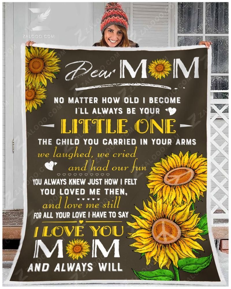 Sunflower Hippie Dear Mom Sherpa Fleece Blanket