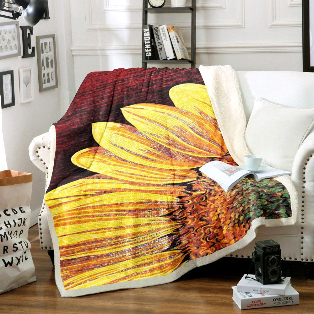 Sunflower Sherpa Fleece Blanket