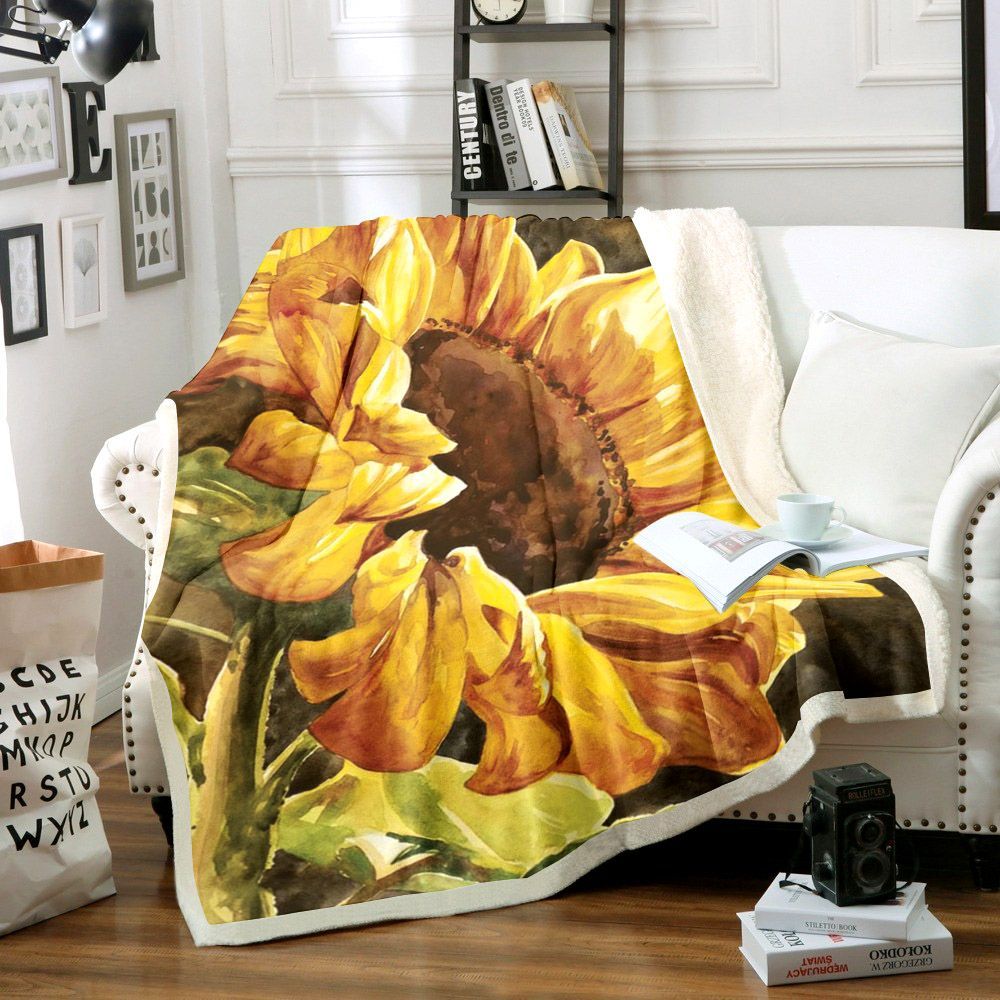 Sunflower Sherpa Fleece Blanket