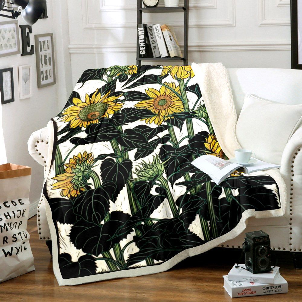 Sunflower Sherpa Fleece Blanket