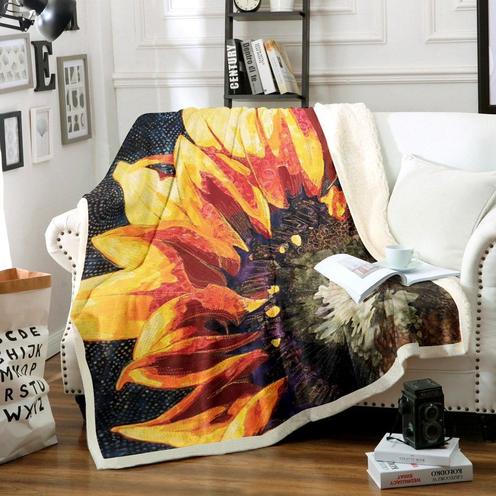 Sunflower Sherpa Fleece Blanket