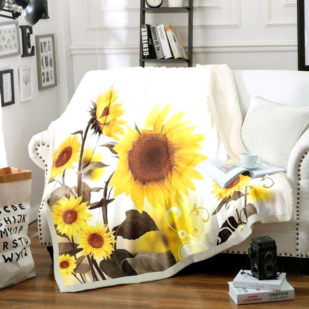 Sunflower Sherpa Fleece Blanket
