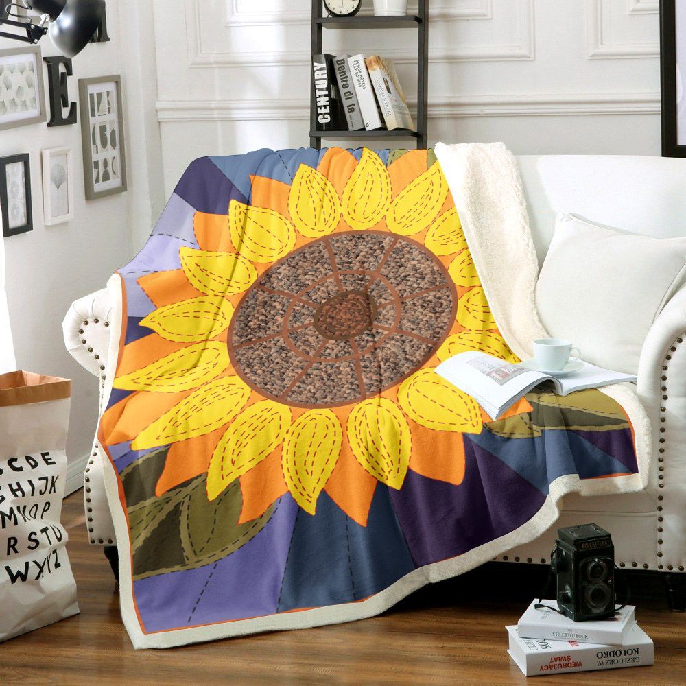 Sunflower Sherpa Fleece Blanket