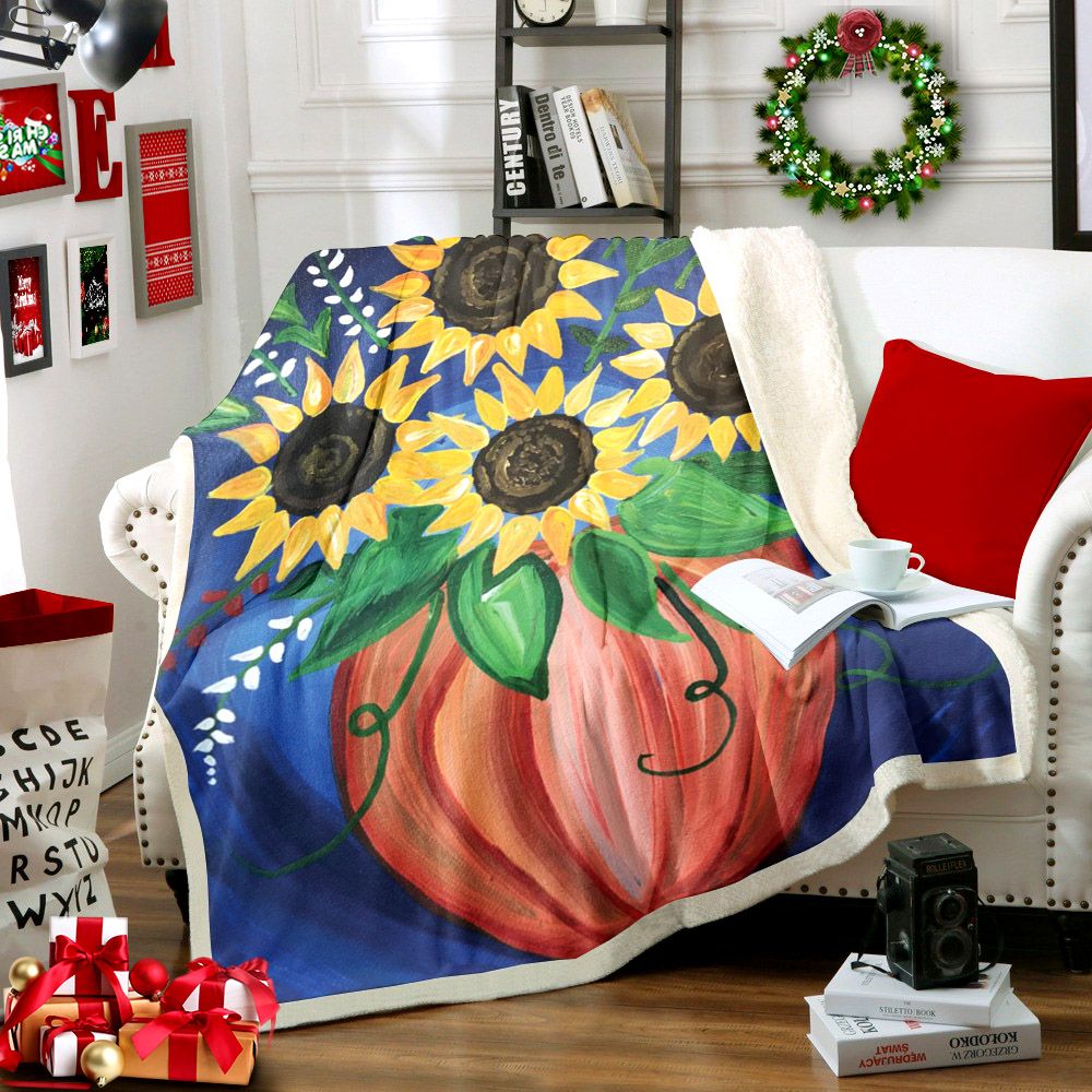 Sunflower Sherpa Fleece Blanket