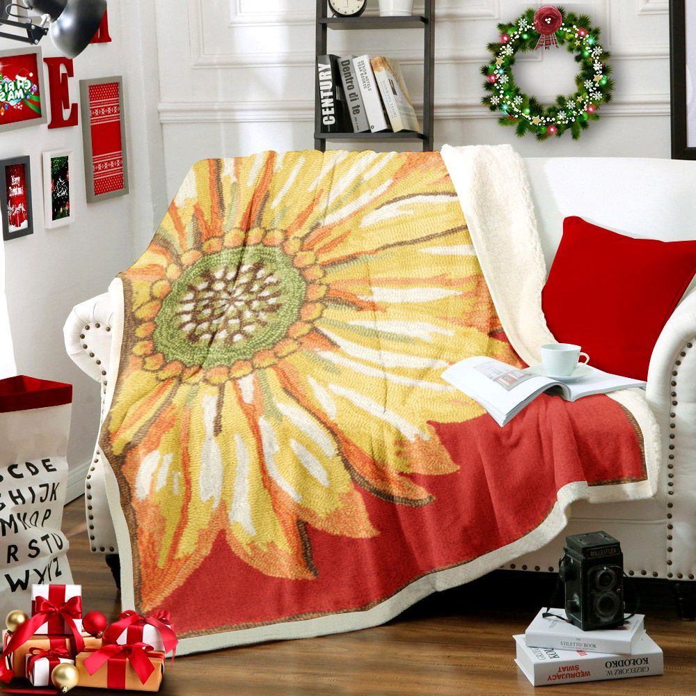 Sunflower Sherpa Fleece Blanket