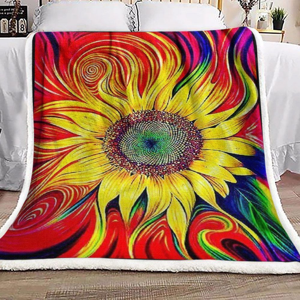 Sunflower Sherpa Fleece Blanket