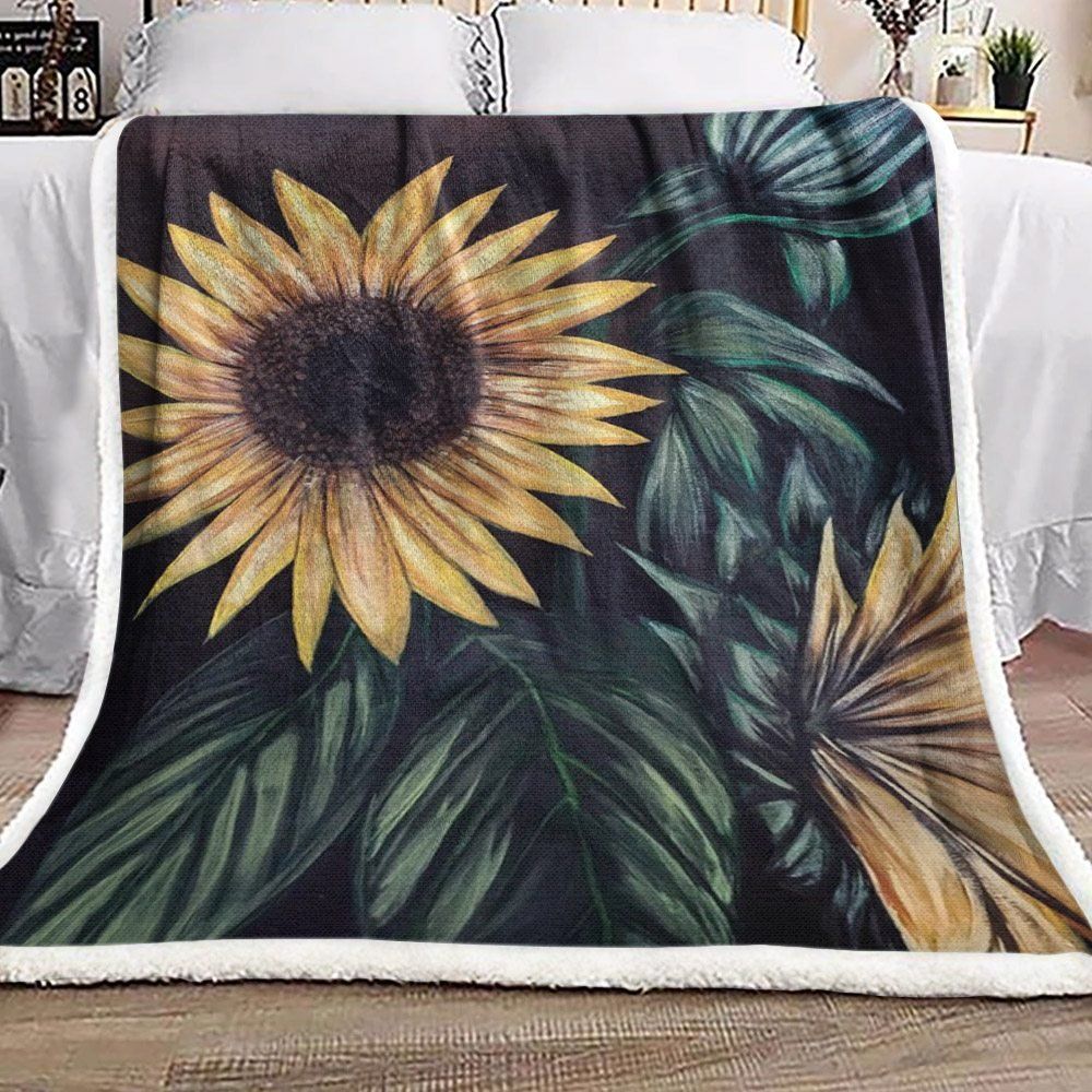 Sunflower Sherpa Fleece Blanket