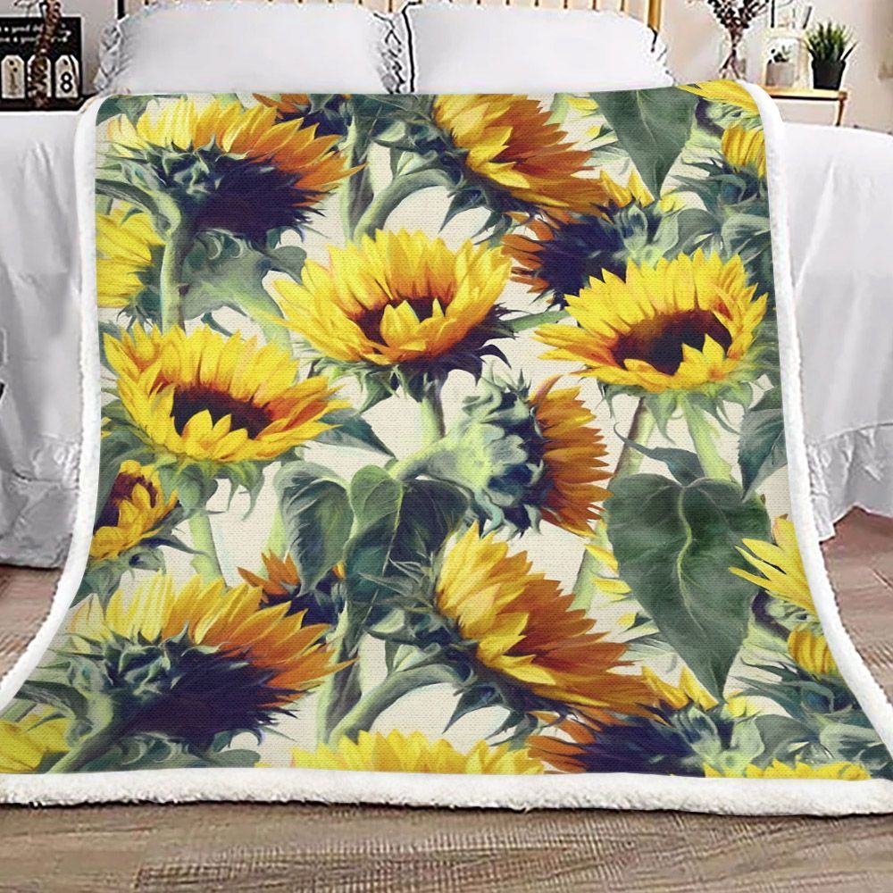 Sunflower Sherpa Fleece Blanket