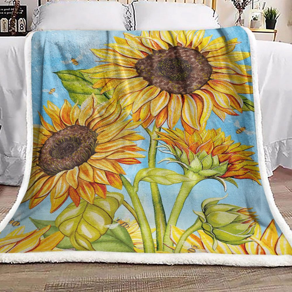 Sunflower Sherpa Fleece Blanket