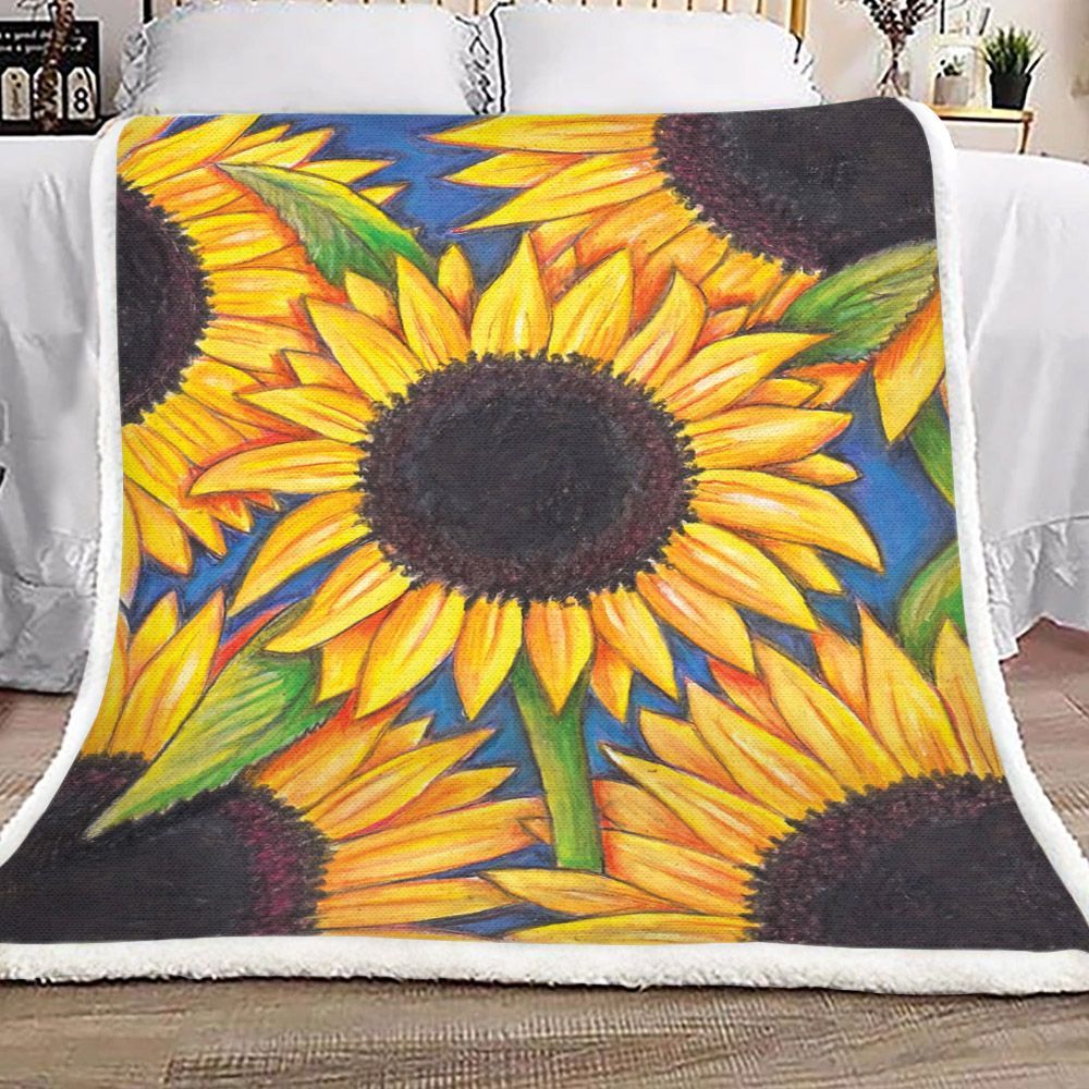 Sunflower Sherpa Fleece Blanket