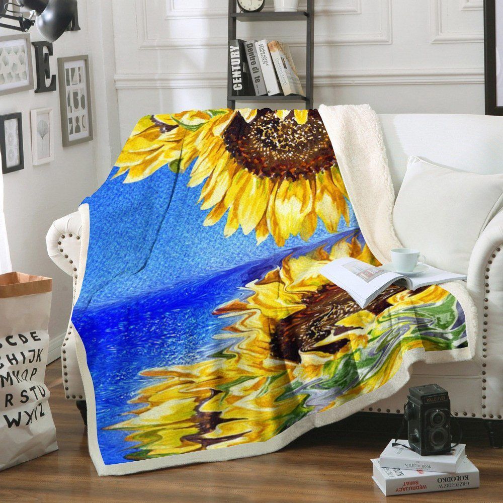 Sunflower Sherpa Fleece Blanket