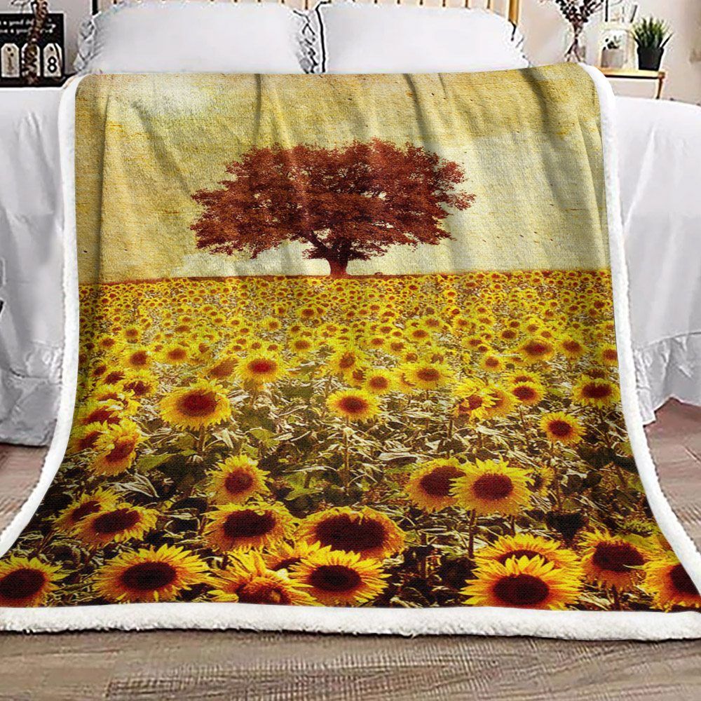 Sunflower Sherpa Fleece Blanket