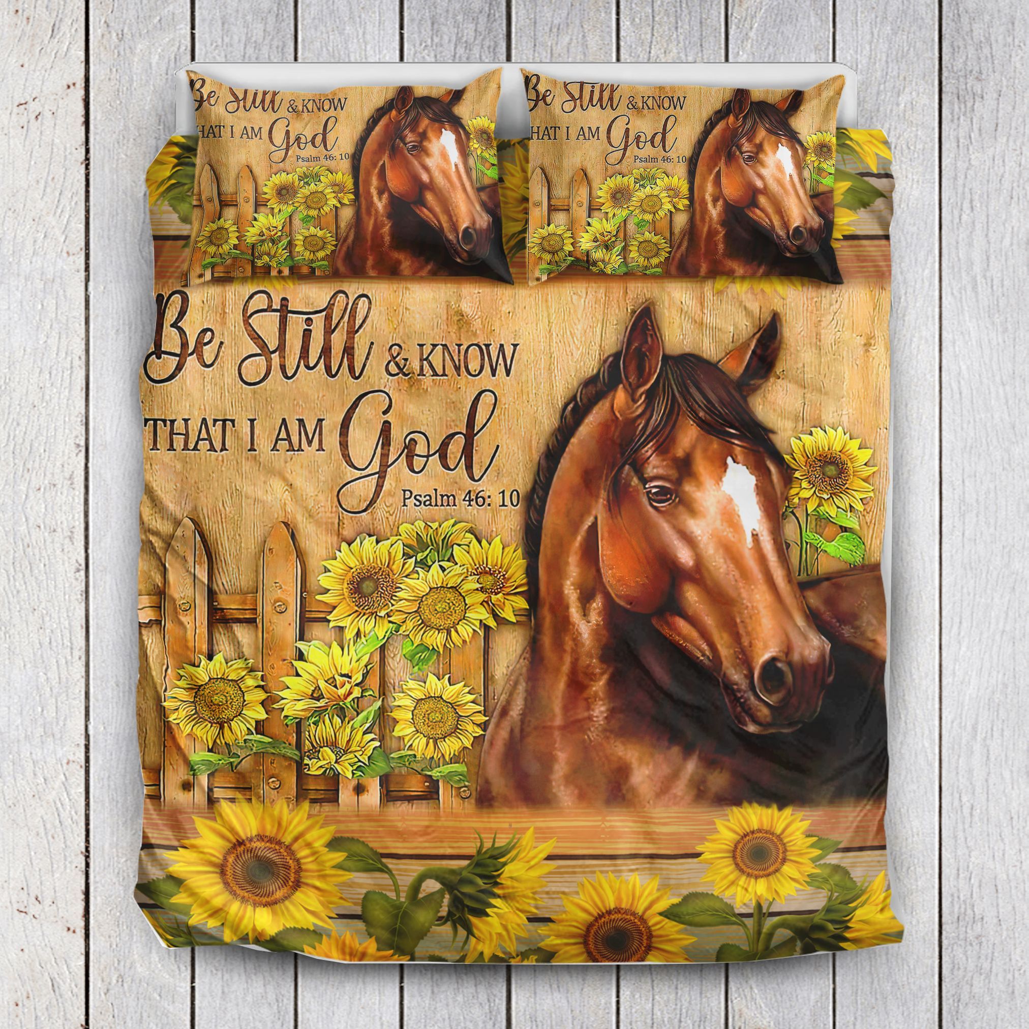 Sunflower Horse Be Still Bedding Set
