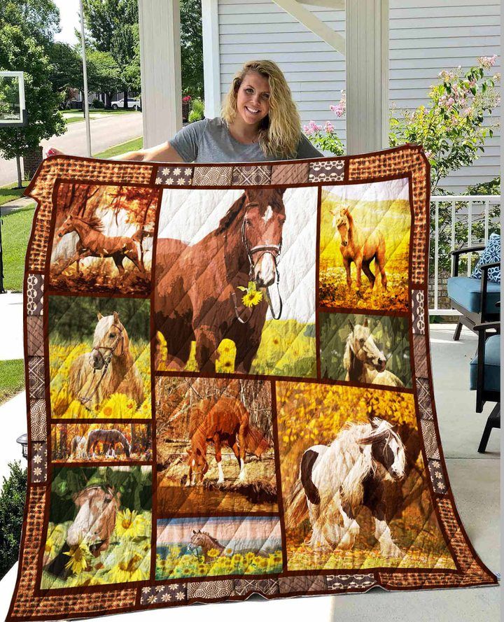 Sunflower Horse Quilt Blanket DHC1402787TD