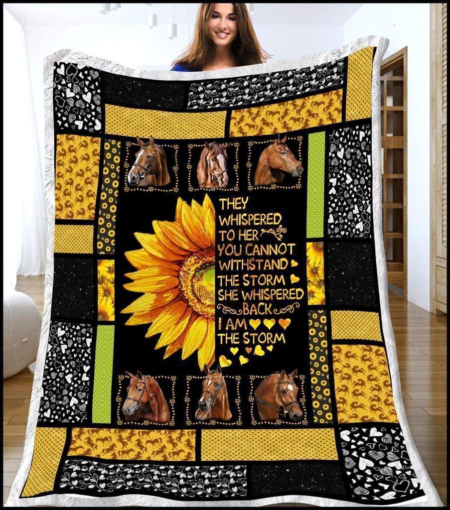 Sunflower Horse They Whisper Sherpa Fleece Blanket