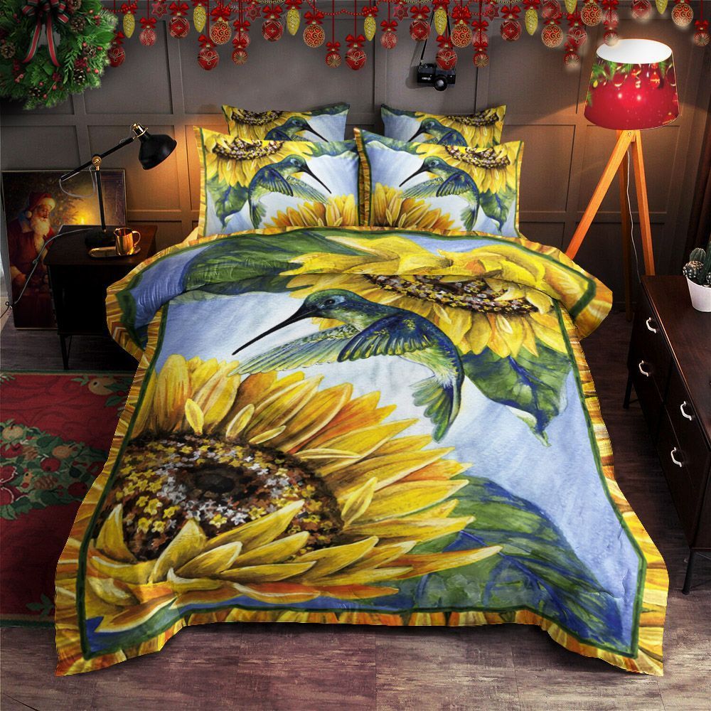 Sunflower Hummingbird Bedding Set