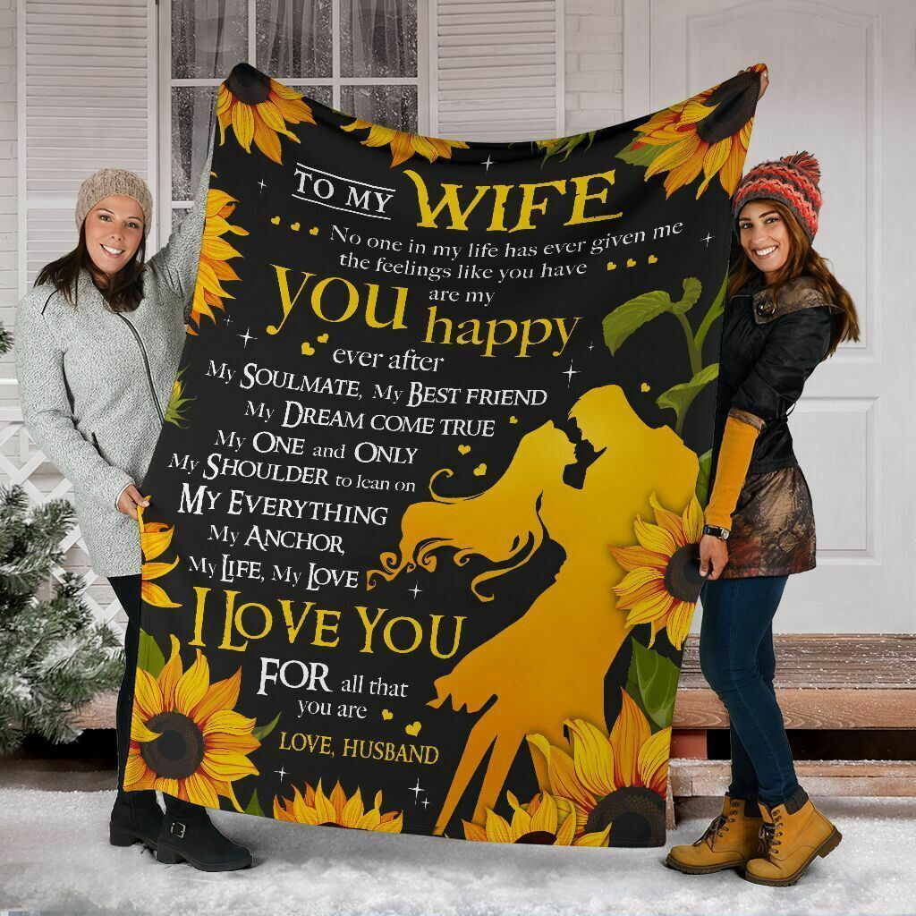Sunflower Husband To My Wife I Love You For All That You Are Sherpa Fleece Blanket