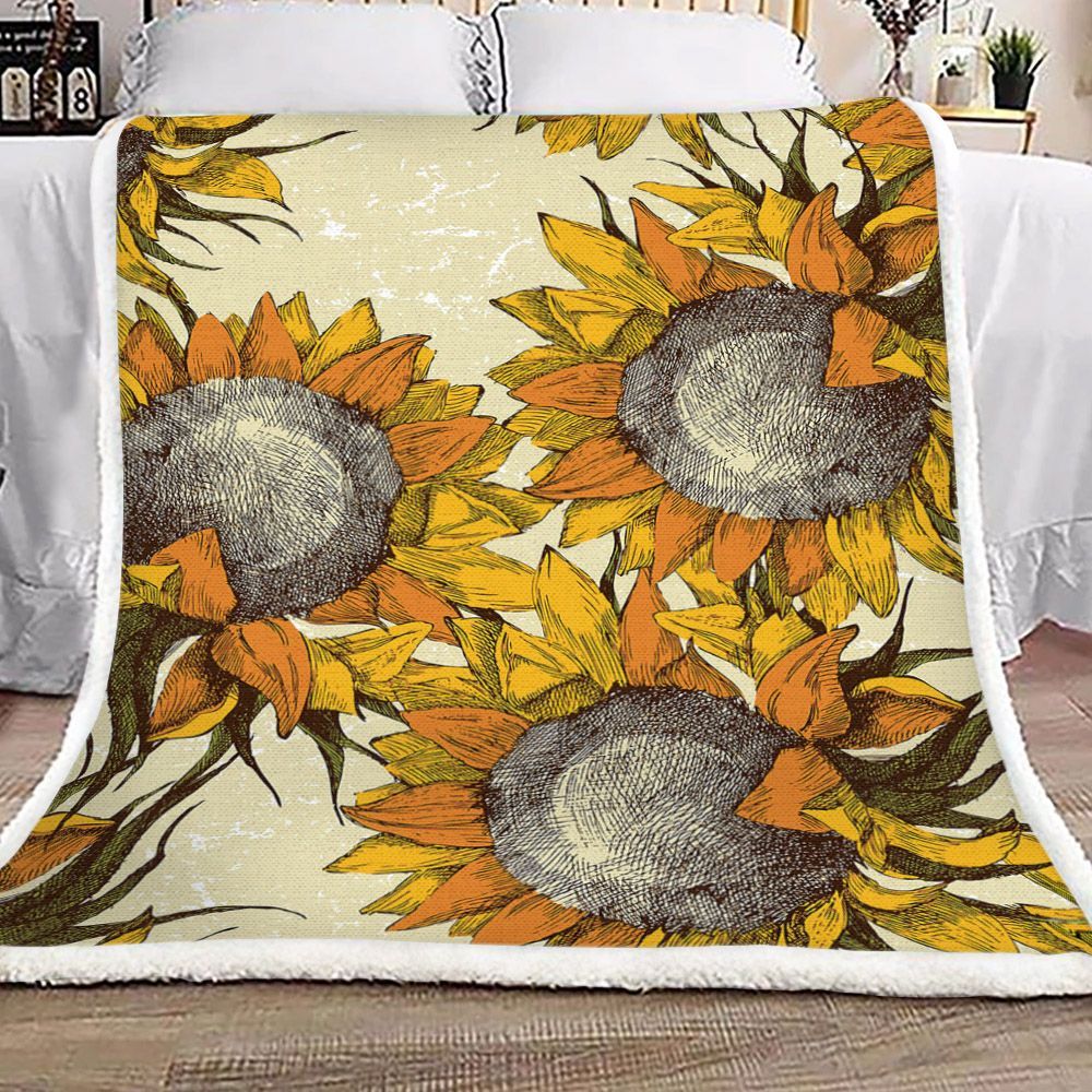 Sunflower Sherpa Fleece Blanket