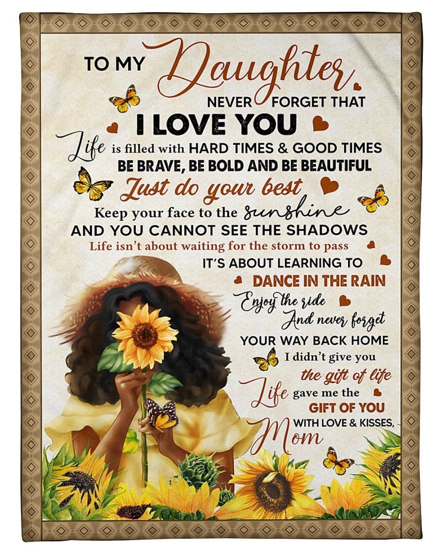 Sunflower Just Do Your Best Mom To Daughter Fleece Blanket Fleece Blanket
